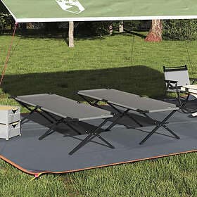 vidaXL Folding Sun Beds 2 pcs with Carry Bag Grey 600D Oxford Fabric