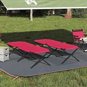 vidaXL Folding Sun Beds 2 pcs with Carry Bag Red 600D Oxford Fabric