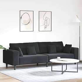 vidaXL Velvet Sofa with Cushion with Pillow Black Velvet