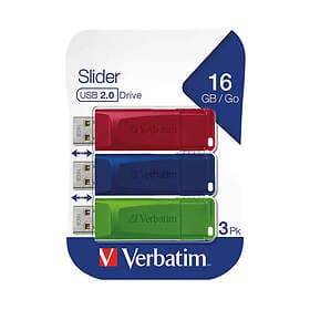 Verbatim Slider USB 2.0 16GB Pack of 3
