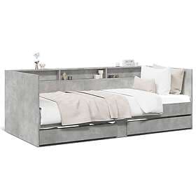 vidaXL Daybed with drawers without mattress concrete gray 90x190cm