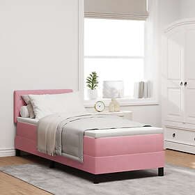 vidaXL Resårsäng Bed with mattress 80x200 cm pink velvet