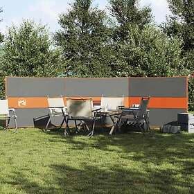 vidaXL Camping Windbreak Grey and Orange 490x123 cm Waterproof