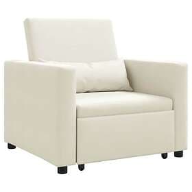 vidaXL 3-in-1 Single Sofa Bed Convertible Cream Velvet
