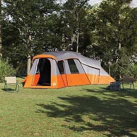 vidaXL Family Tent Grey and orange Polyester