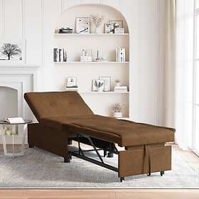 vidaXL Sofa Bed 3-in-1 Pull-Out Design Brown Faux Suede Leather
