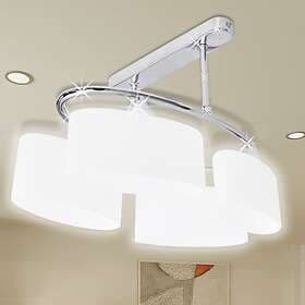 vidaXL Ceiling Lamp with Ellipsoid Glass Shades for 4 E14 Bulbs