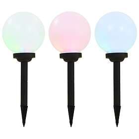 vidaXL Outdoor Solar Lamps 3 pcs LED Spherical 20 cm RGB