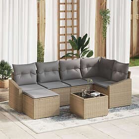vidaXL Lounge Set with Cushion with Storage 7 pcs Beige Light Grey