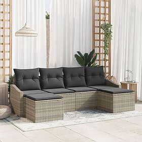 vidaXL Lounge Set with Cushion with Storage 6 pcs Light Grey