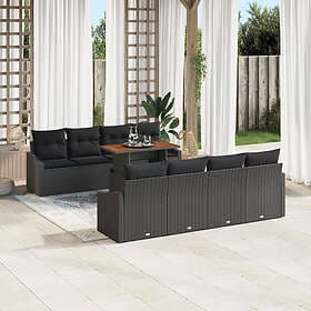 vidaXL Garden Furniture Set with Cushion Black, Brown 100 x 55 x 73 cm