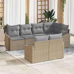 vidaXL Lounge Set with Cushion with Storage 7 pcs Beige Light Grey