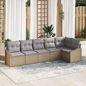 vidaXL Garden Furniture Set with Cushion with Storage 6 pcs Beige, Light Grey