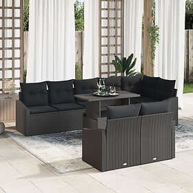 vidaXL Sofa with cushion 9 pcs Black 100 x 55 x 73 cm