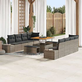 vidaXL Garden sofa set with cushion 11 pcs Grey/Dark grey 100x100x71 cm
