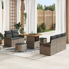 vidaXL Garden sofa set with cushion with storage 8 pcs Grey 80 x 80 x 71 cm