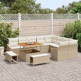 vidaXL Garden sofa set with cushion 12 pcs Beige, Cream 100 x 100 x 71 cm