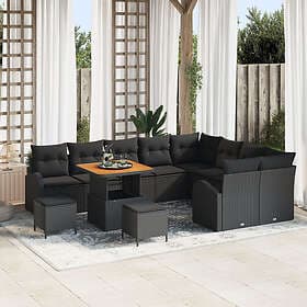 vidaXL Sofa with cushion 12 pcs Black 80 x 80 x 71 cm