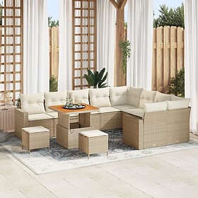 vidaXL Garden sofa set 12 pcs beige and cream white 80 x 80 x 71 cm