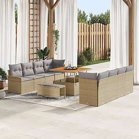 vidaXL Garden offset 11 pcs Beige, light grey 100 x 100 x 71 cm