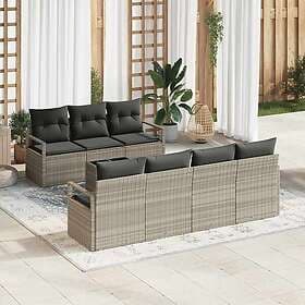 vidaXL Garden sofa set 8 pcs Light Grey 55 x 55 x 37 cm art rattan