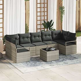 vidaXL Garden sofa set 8 pcs Light Grey, Dark Grey 55 x 55 x 37 cm