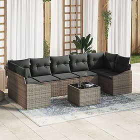 vidaXL Garden sofa with cushion with lagring 8 pcs Grey 55 x 55 x 37 cm