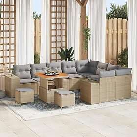 vidaXL Garden sofa set with cushion 12 pcs Beige, light grey 80 x 80 x 71 cm