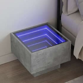 vidaXL Nightstand With Infinity LEDs Concrete Grey 40x40x30cm