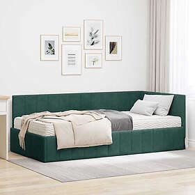 vidaXL Bed Frame with mattress Dark green 90x190 cm Velvet