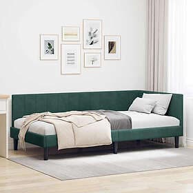 vidaXL Bed Frame with headboard Dark green 100x200 cm Velvet