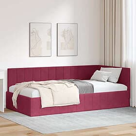 vidaXL Bed Frame with headboard Wine Red 90x190 cm Velvet