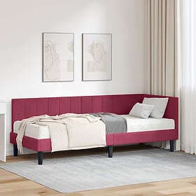 vidaXL Bed Frame with mattress Wine Red 80x200 cm Velvet