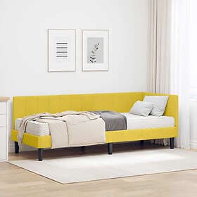 vidaXL Bed Frame with mattress with headboard Yellow 80x200 cm Velvet