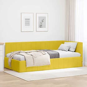 vidaXL Bed Frame with headboard Yellow 90x200 cm Velvet