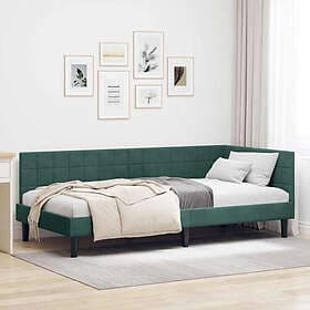 vidaXL Bed Frame with headboard dark green 100x200 cm velvet