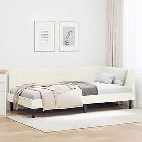 vidaXL Bed Frame with headboard Cream 100x200 cm Velvet