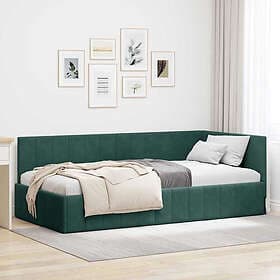 vidaXL Bed Frame with headboard dark green 100x200 cm velvet