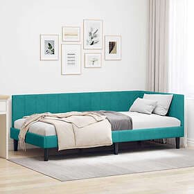 vidaXL Bed Frame with headboard Turquoise 100x200 cm Velvet
