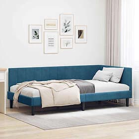 vidaXL Bed Frame with headboard Blue 90x200 cm Velvet