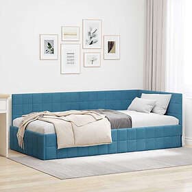 vidaXL Bed Frame with headboard Blue 90x190 cm Velvet