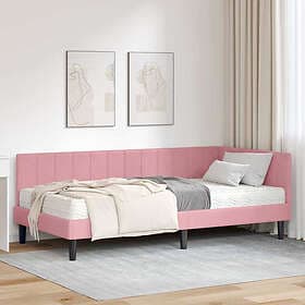 vidaXL Bed frame with mattress with headboard Pink 90x190cm Velvet
