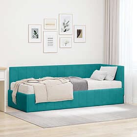 vidaXL Hörn Bed frame 80x200cm Turquoise velvet with mattress