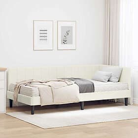 vidaXL Bed frame with mattress with headboard cream 90x190cm velvet