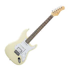 Fairclough S-Style White Creme HSS Rosewood Fingerboard White Pickguard