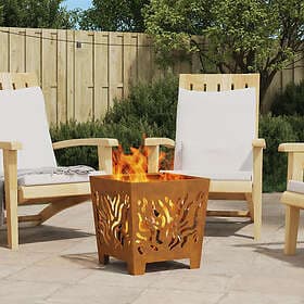 vidaXL Fire Pit 40 x 40 x 40 cm Brown Corten Steel