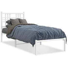 vidaXL Bed Frame with headboard metal white 75x190 cm