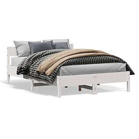 vidaXL Bed Frame 140x200 cm solid pine white