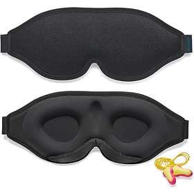 Trilancer Sleep Mask (3D 99.99% Light Blocking, Comfortable, Black)