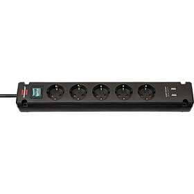 Brennenstuhl Bremounta 5-Way 2xUSB 3m Black
